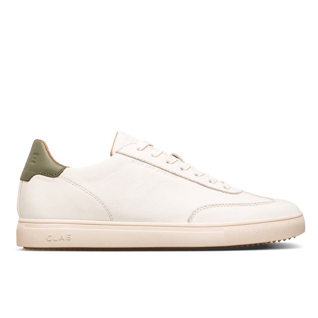 CLAE DEANE Shoes Mens USA561-M42 In Off White Leather Olive